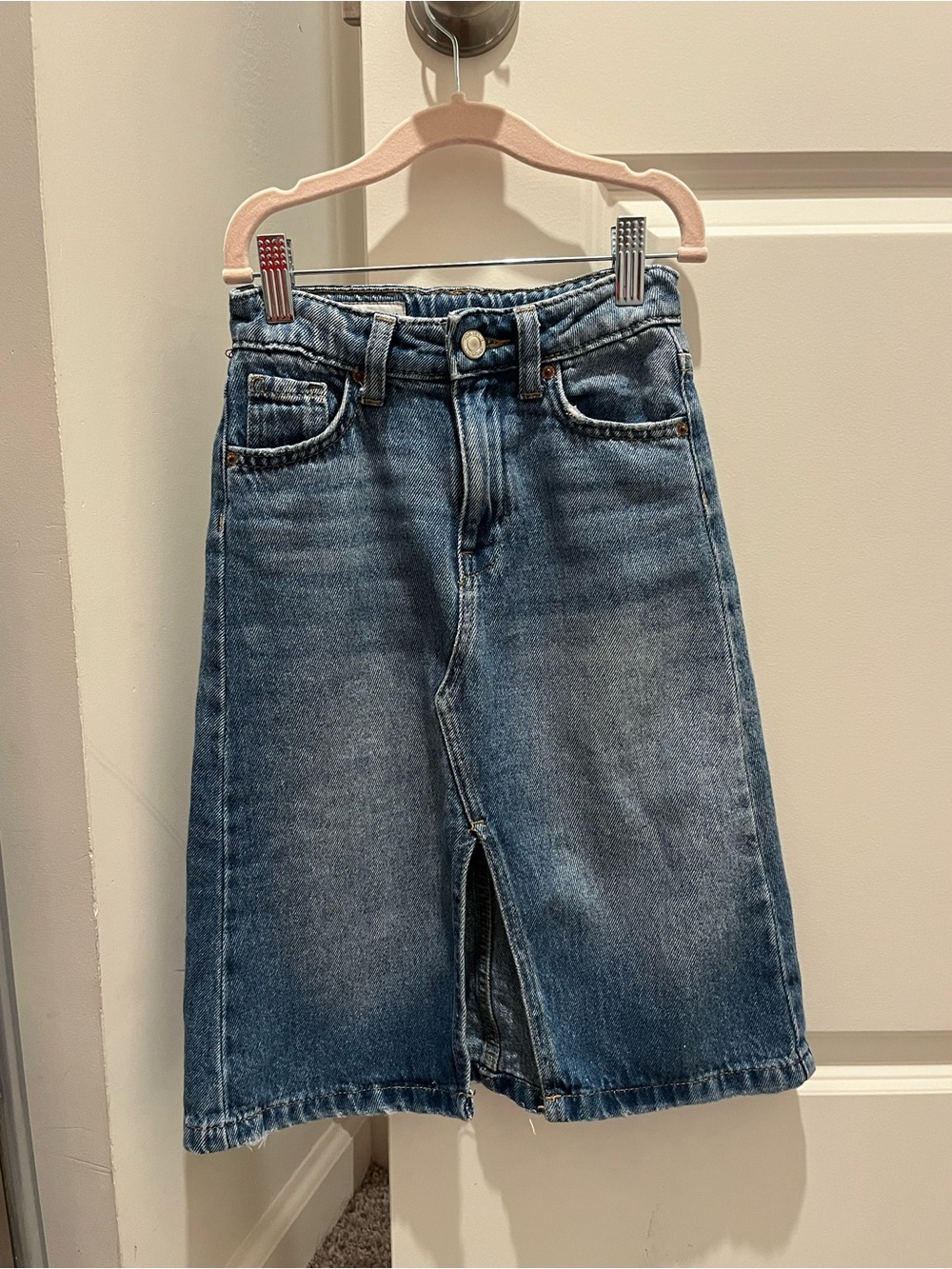 Zara Denim Midi Skirt 6yr